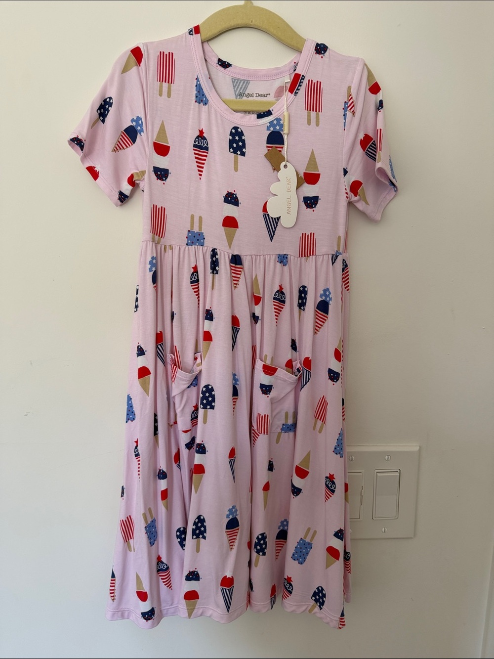 Angel Dear Light Pink Ice Cream Print Dress